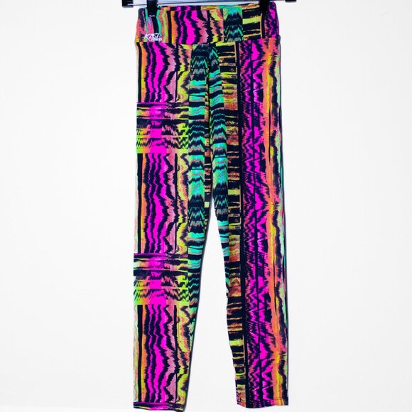 KAST Fitness Womens Workout Leggings Rainbow Animal Print Aztec Colorful Size S - Picture 1 of 8